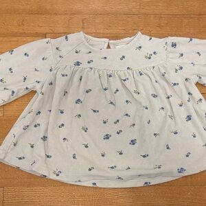 Adorable Kids Floral Top in White and Blue